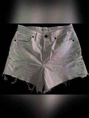 Carve Designs Deconstructed White Denim Frayed Shorts, 6👍